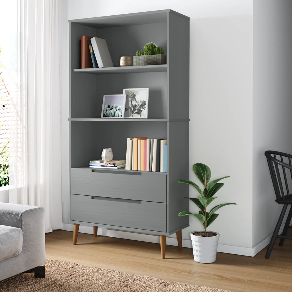 Bibliotecă Molde, , 85X35X170,5 Cm, Lemn Masiv De Pin