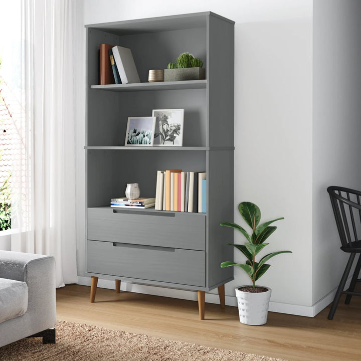 Bibliotecă Molde, , 85X35X170,5 Cm, Lemn Masiv De Pin