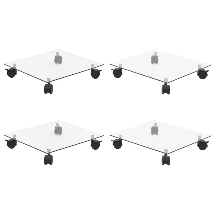 Suport Cu Role De Plante 4 Buc 35X35Cm Sticlă Securizată Pătrat