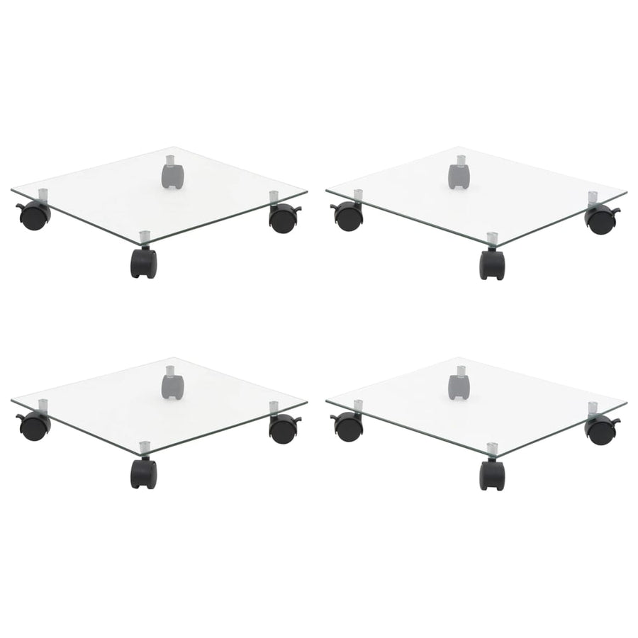Suport Cu Role De Plante 4 Buc 35X35Cm Sticlă Securizată Pătrat