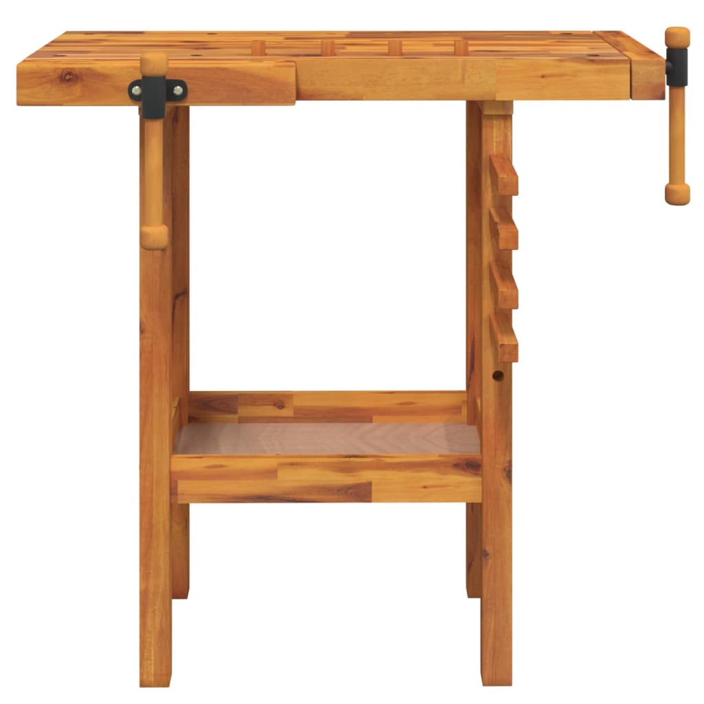Banc De Lucru Cu Menghine, 92X48X83 Cm, Lemn Masiv De Acacia