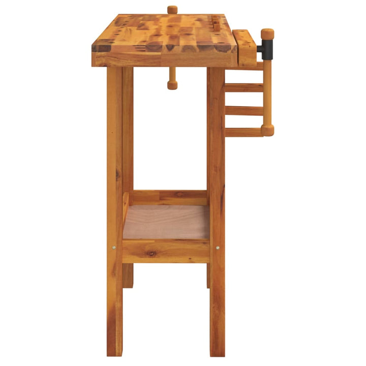 Banc De Lucru Cu Menghine, 92X48X83 Cm, Lemn Masiv De Acacia
