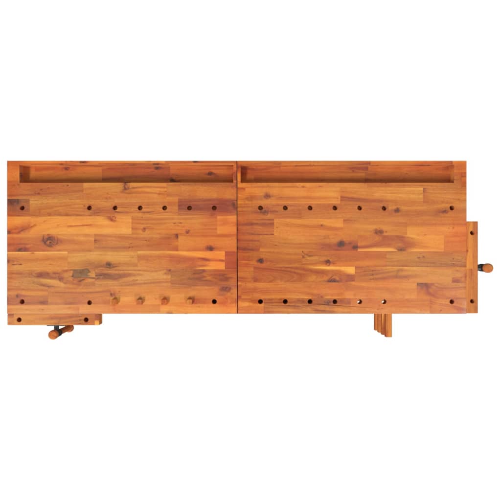 Banc De Lucru Cu Sertare Și Menghine, 192X62X83 Cm, Lemn Acacia
