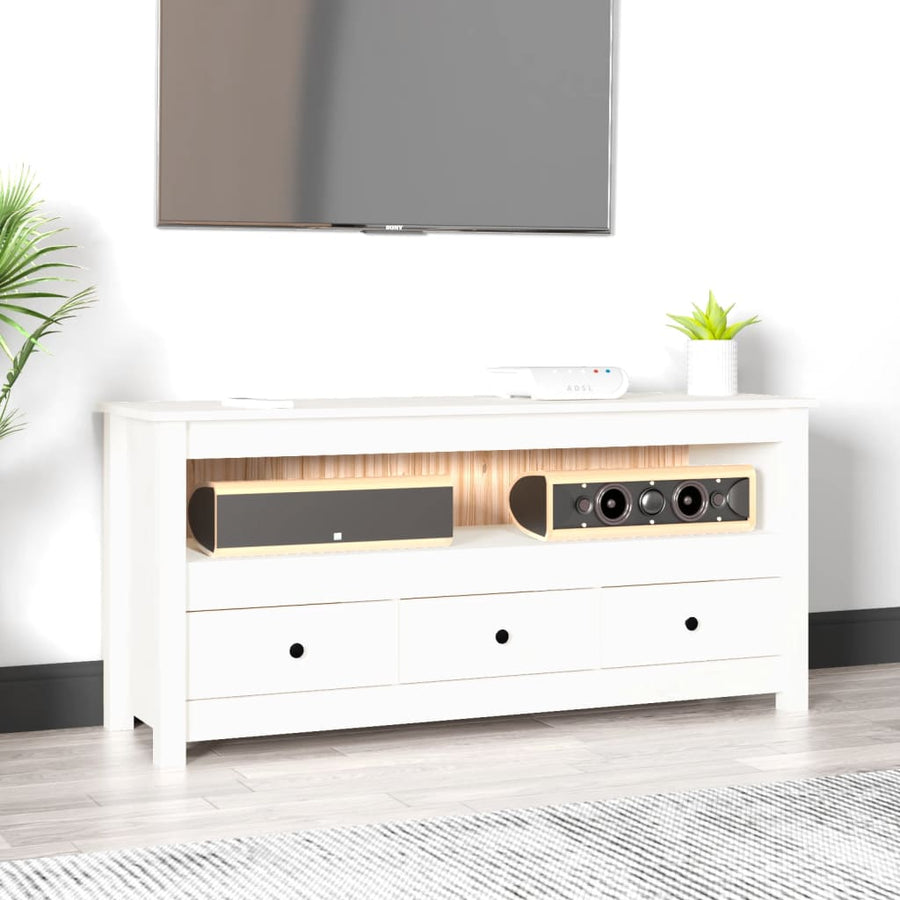Comodă Tv, , 114X35X52 Cm, Lemn Masiv De Pin