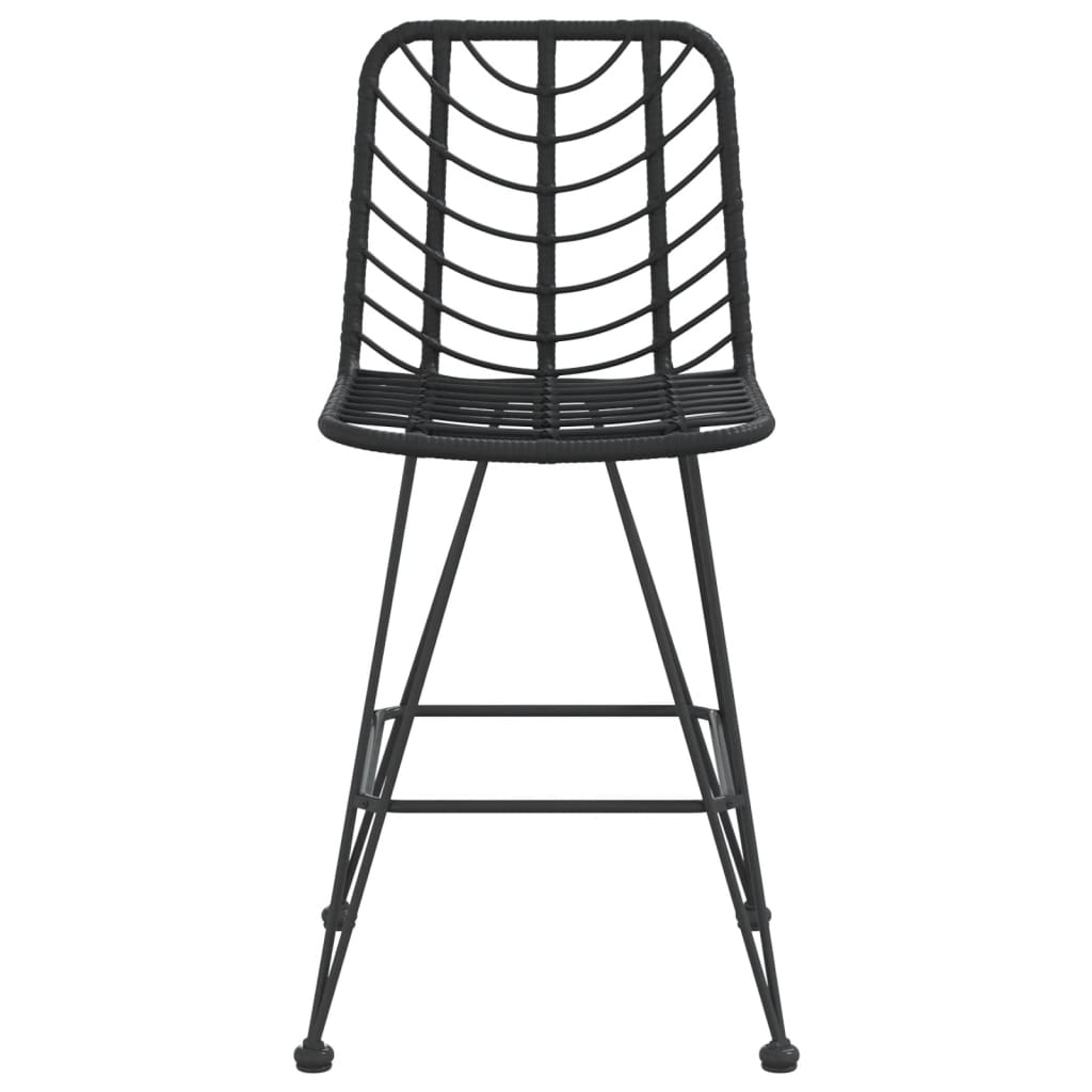 Taburete De Bar, 2 Buc., , 45X56X103,5 Cm, Ratan Pe & Oțel