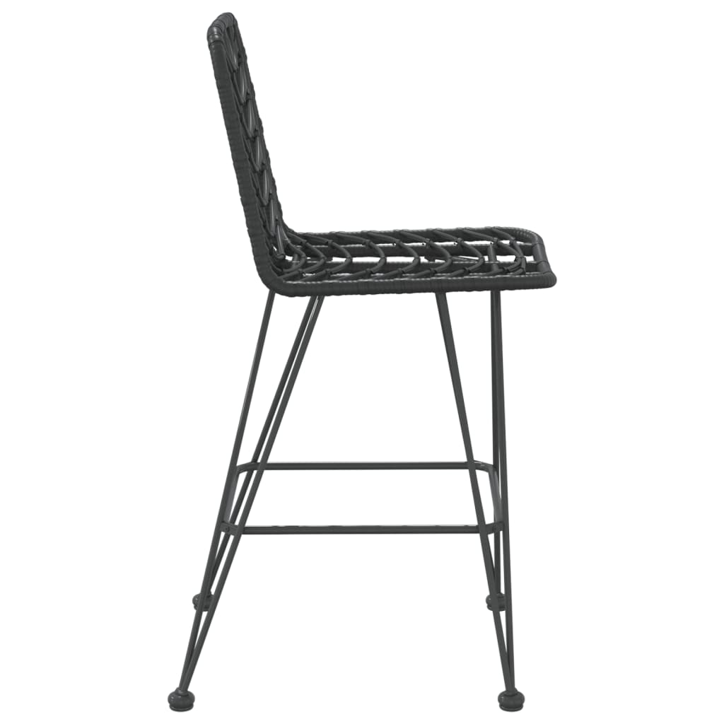 Taburete De Bar, 2 Buc., , 45X56X103,5 Cm, Ratan Pe & Oțel