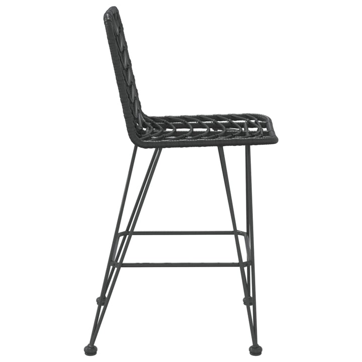 Taburete De Bar, 2 Buc., , 45X56X103,5 Cm, Ratan Pe & Oțel