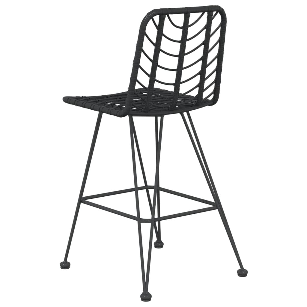 Taburete De Bar, 2 Buc., , 45X56X103,5 Cm, Ratan Pe & Oțel