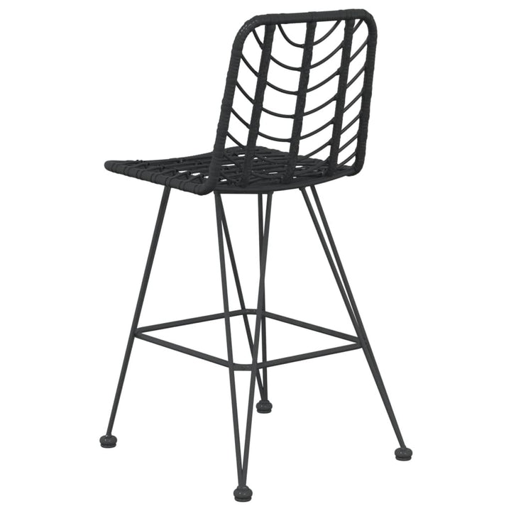 Taburete De Bar, 2 Buc., , 45X56X103,5 Cm, Ratan Pe & Oțel