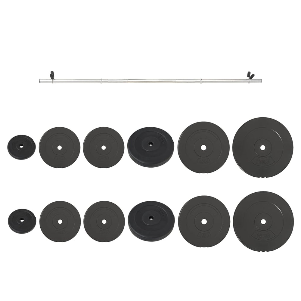 Set Halteră Ondulată Cu Greutăți, 90 Kg