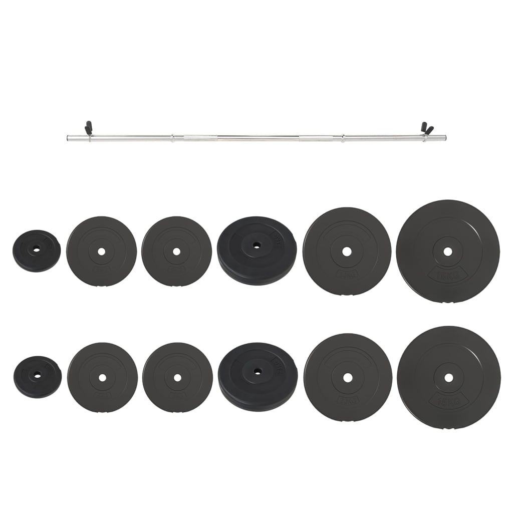 Set Halteră Ondulată Cu Greutăți, 90 Kg