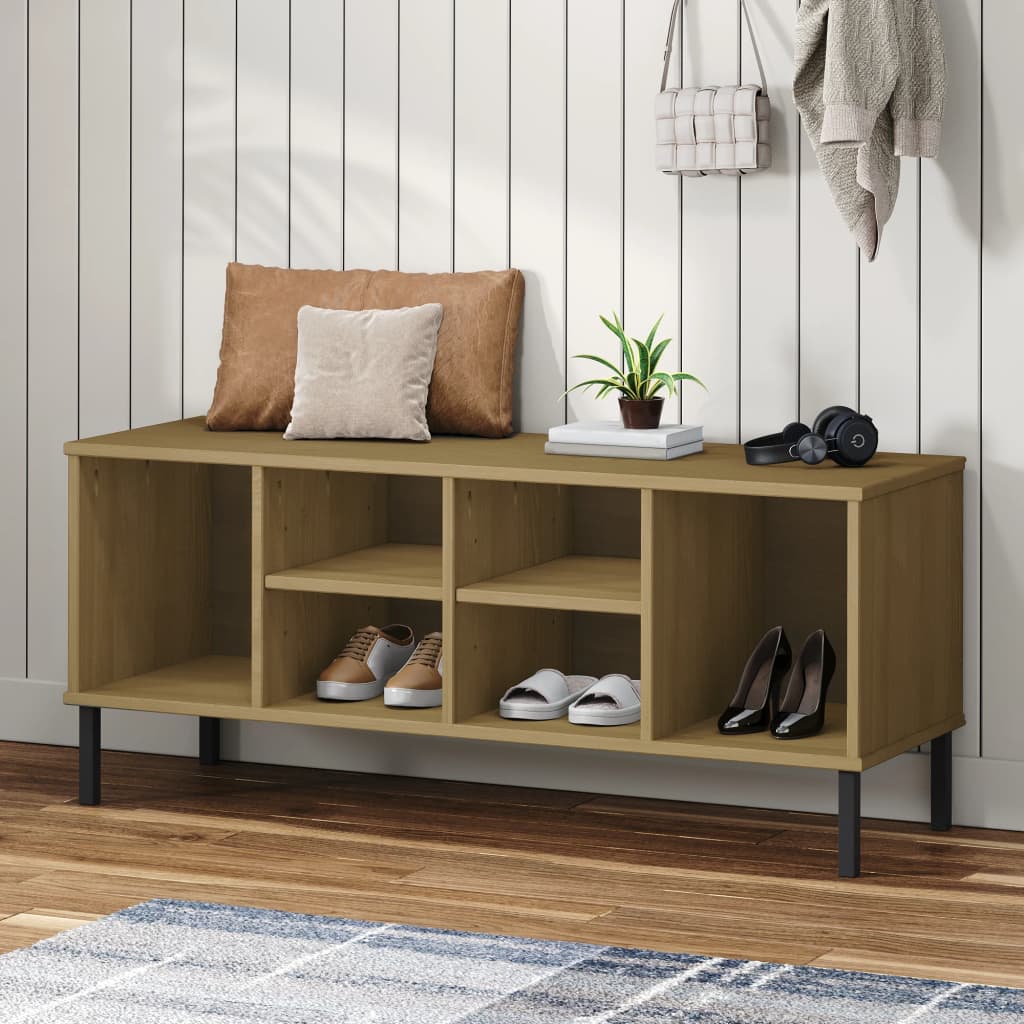 Pantofar Cu Picioare Metalice „Oslo” 106X35X45 Cm Lemn