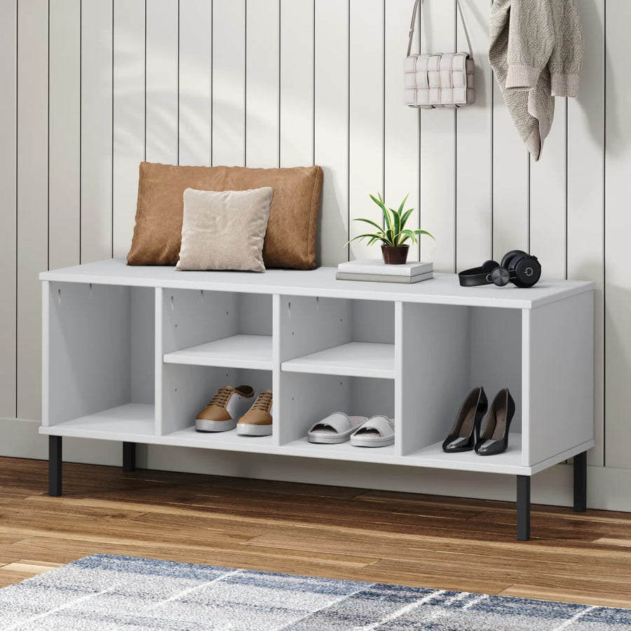 Pantofar Cu Picioare Metalice „Oslo” 106X35X45 Cm Lemn