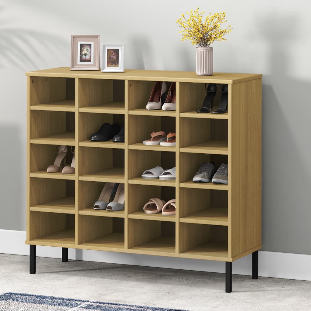 Pantofar Cu Picioare Metalice „Oslo” 95X35X86 Cm Lemn Masiv