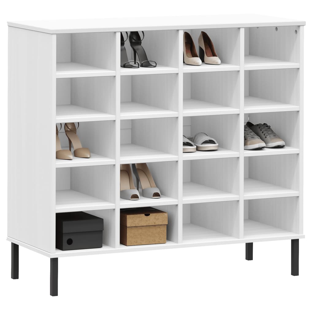 Pantofar Cu Picioare Metalice „Oslo” 95X35X86 Cm Lemn Masiv