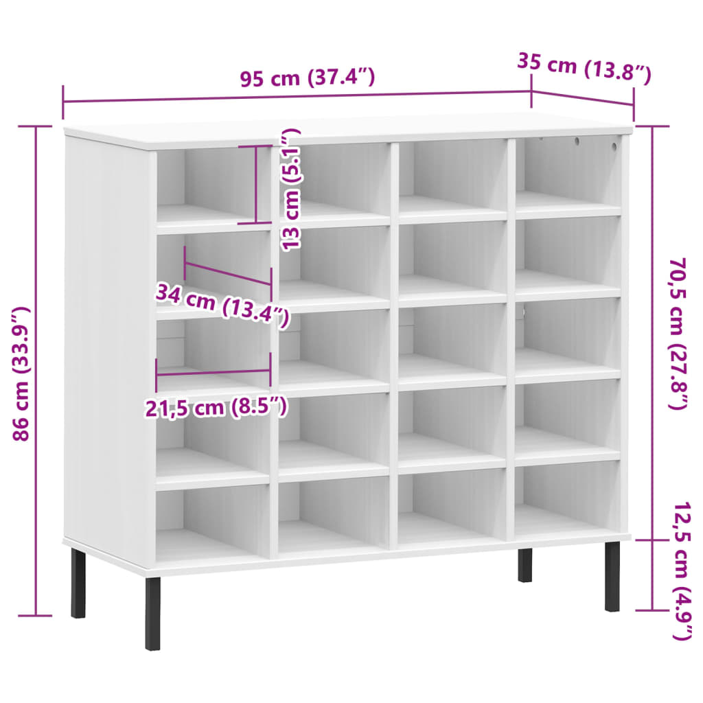 Pantofar Cu Picioare Metalice „Oslo” 95X35X86 Cm Lemn Masiv