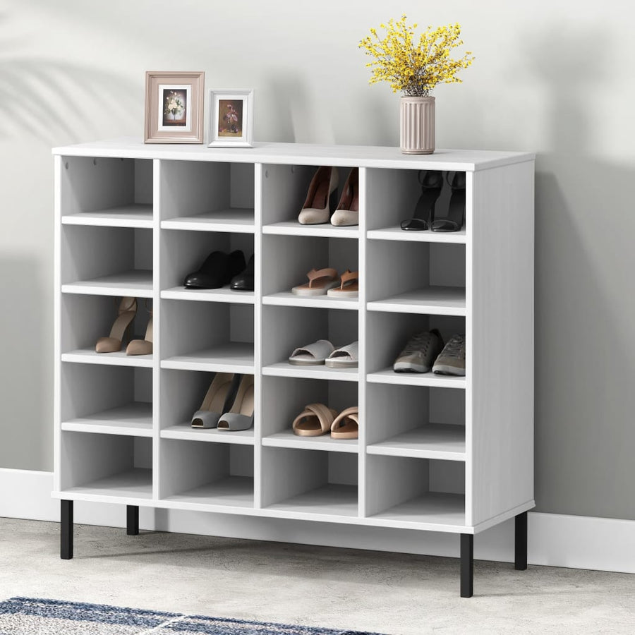 Pantofar Cu Picioare Metalice „Oslo” 95X35X86 Cm Lemn Masiv