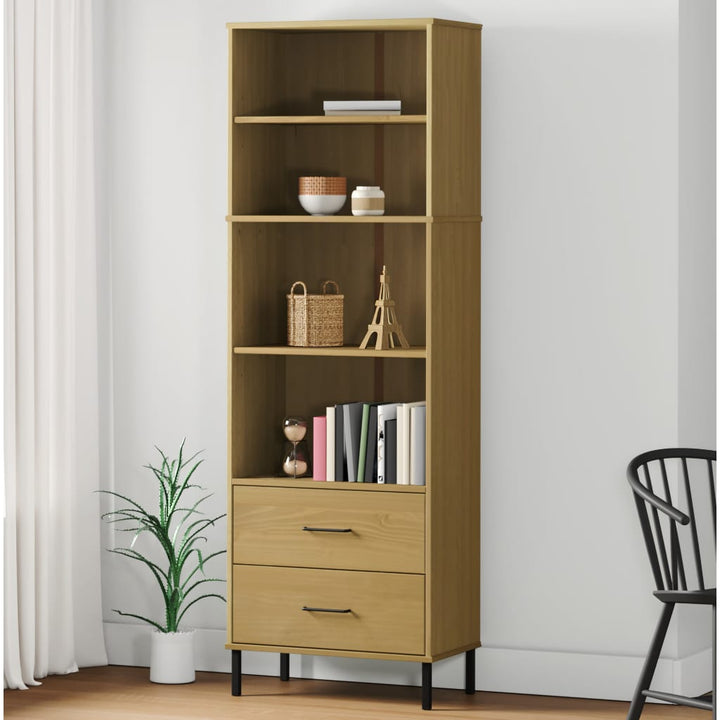 Bibliotecă Cu 2 Sertare Oslo, , 60X35X180 Cm, Lemn Masiv