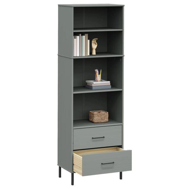 Bibliotecă Cu 2 Sertare Oslo, , 60X35X180 Cm, Lemn Masiv