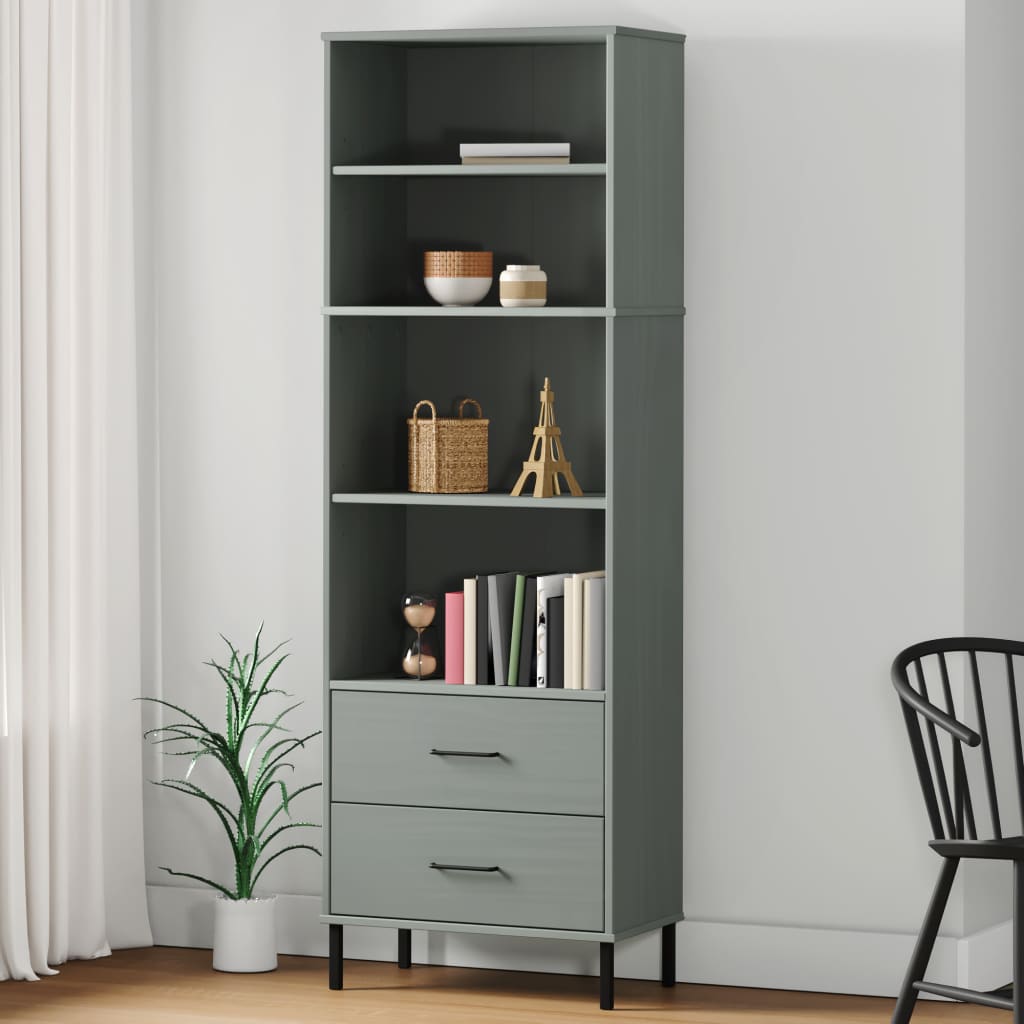 Bibliotecă Cu 2 Sertare Oslo, , 60X35X180 Cm, Lemn Masiv