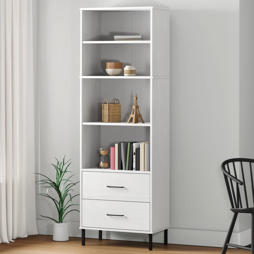 Bibliotecă Cu 2 Sertare Oslo, , 60X35X180 Cm, Lemn Masiv