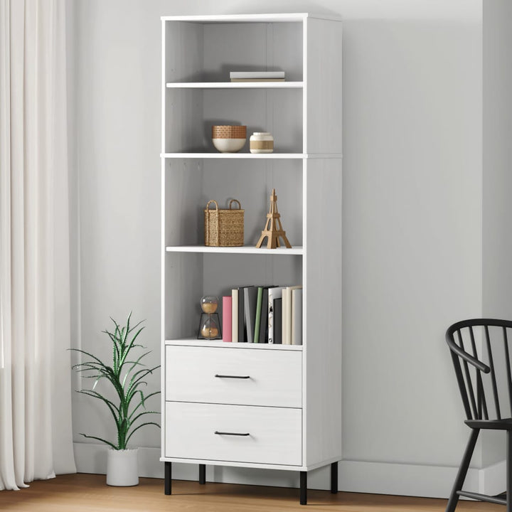 Bibliotecă Cu 2 Sertare Oslo, , 60X35X180 Cm, Lemn Masiv