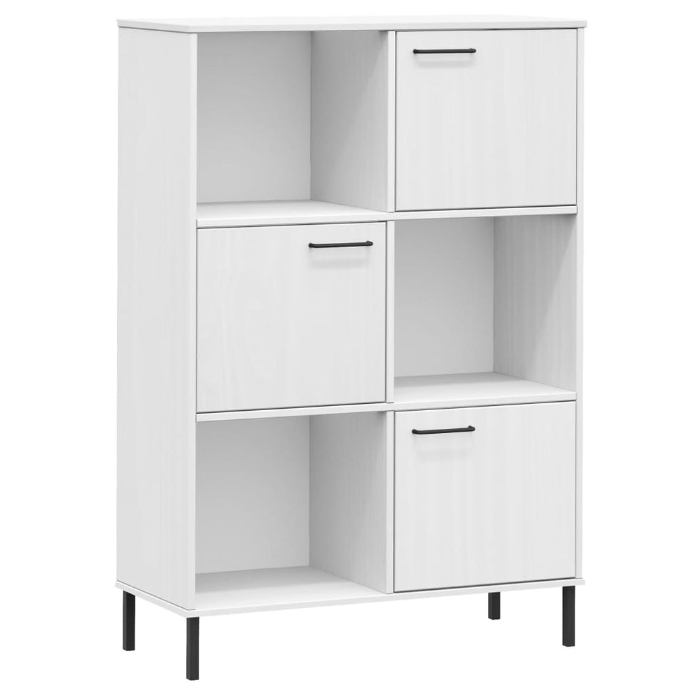 Bibliotecă Cu Picioare Metalice Oslo, , 90X35X128,5 Cm, Lemn