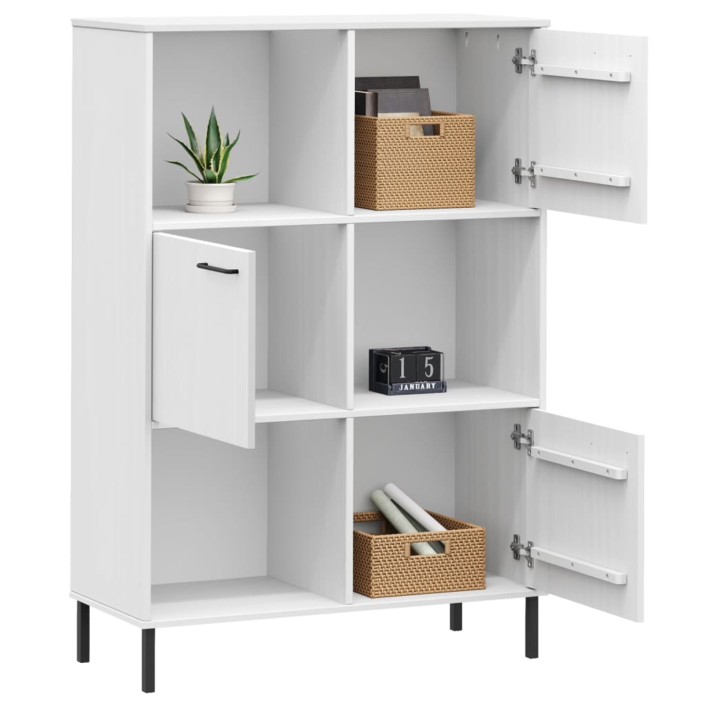 Bibliotecă Cu Picioare Metalice Oslo, , 90X35X128,5 Cm, Lemn