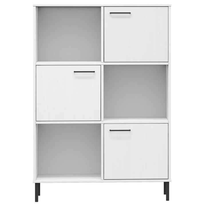 Bibliotecă Cu Picioare Metalice Oslo, , 90X35X128,5 Cm, Lemn