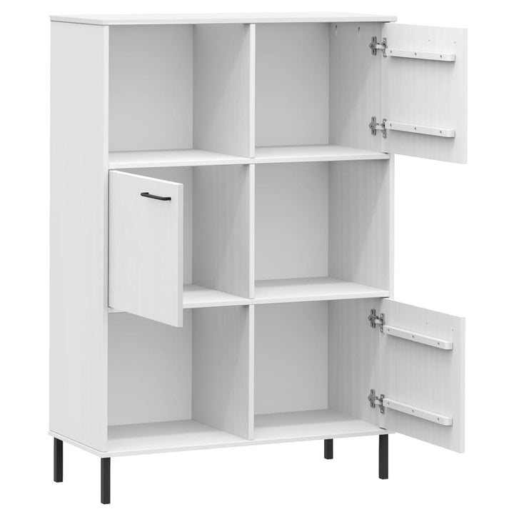 Bibliotecă Cu Picioare Metalice Oslo, , 90X35X128,5 Cm, Lemn