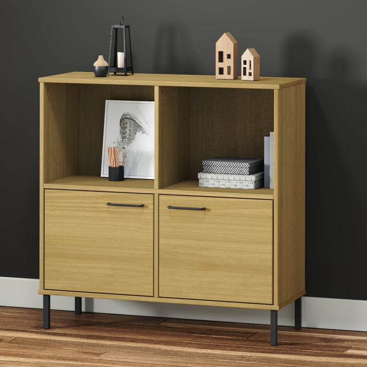 Bibliotecă Cu Picioare Metalice Oslo, , 90X35X90,5 Cm, Lemn