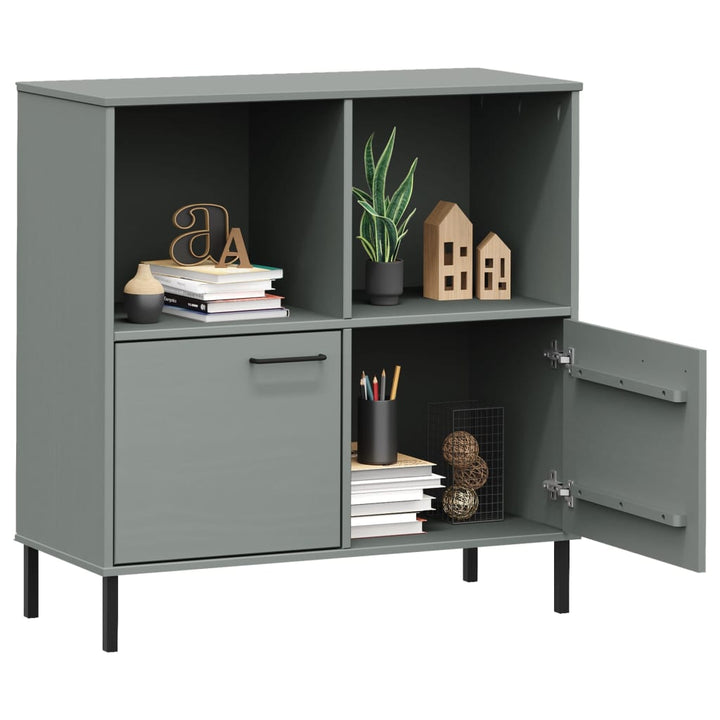 Bibliotecă Cu Picioare Metalice Oslo, , 90X35X90,5 Cm, Lemn