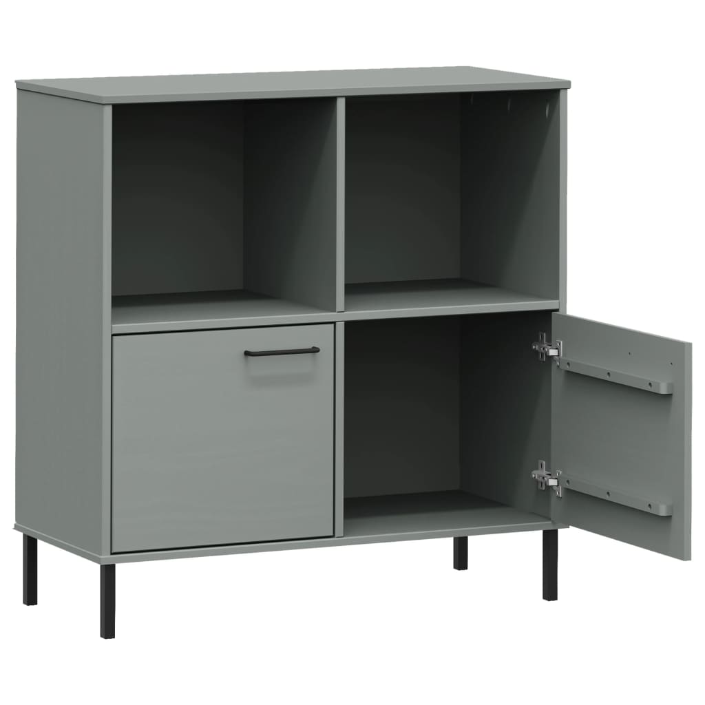 Bibliotecă Cu Picioare Metalice Oslo, , 90X35X90,5 Cm, Lemn