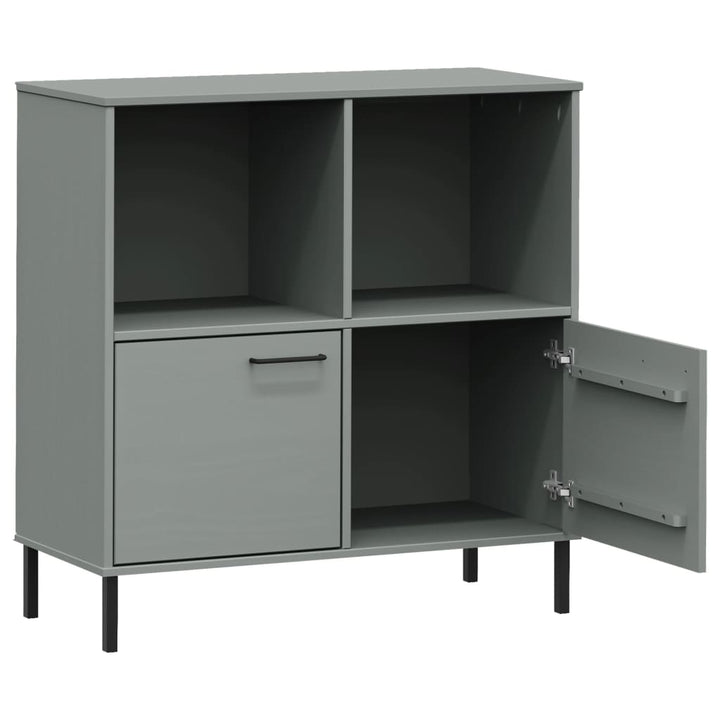 Bibliotecă Cu Picioare Metalice Oslo, , 90X35X90,5 Cm, Lemn
