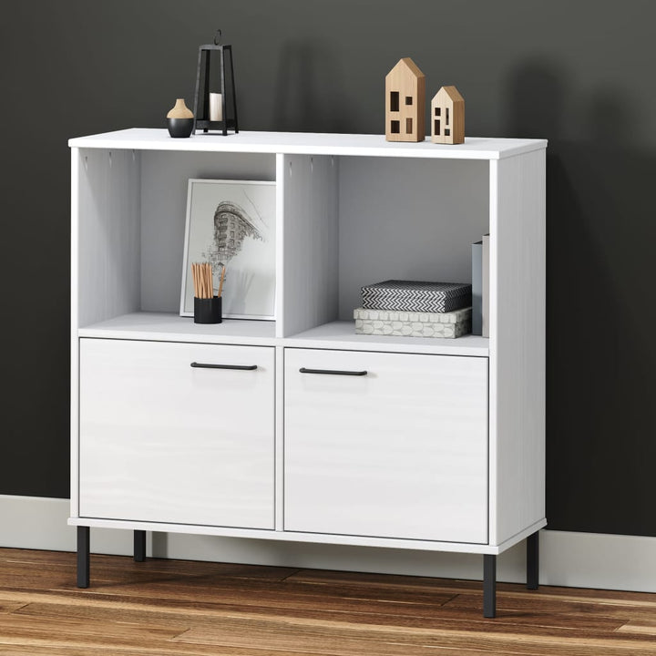 Bibliotecă Cu Picioare Metalice Oslo, , 90X35X90,5 Cm, Lemn