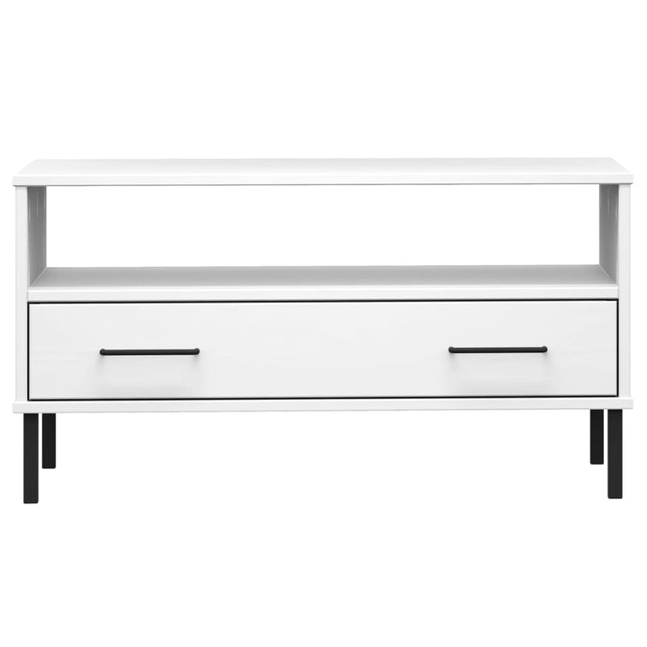 Măsuță Cafea Picioare Metalice 85X50X45Cm Lemn Masiv &quot;Oslo&quot;