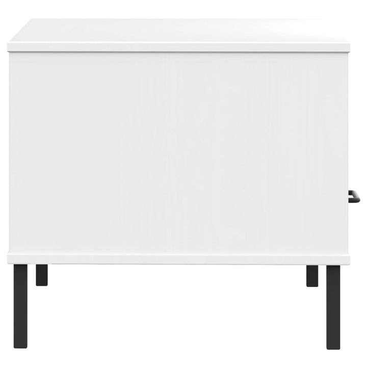 Măsuță Cafea Picioare Metalice 85X50X45Cm Lemn Masiv &quot;Oslo&quot;