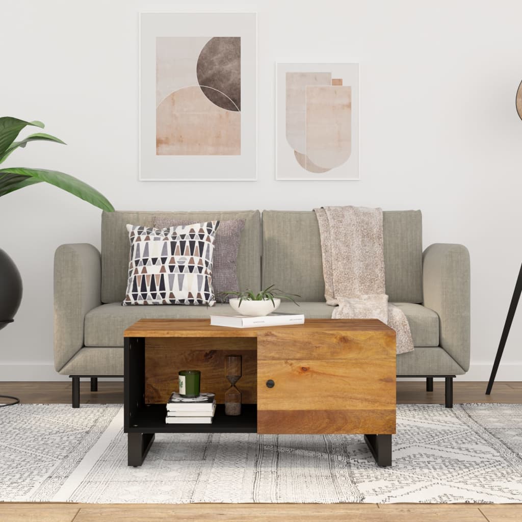 Măsuță De Cafea, 80X50X40 Cm, Lemn Masiv Acacia/Lemn Prelucrat