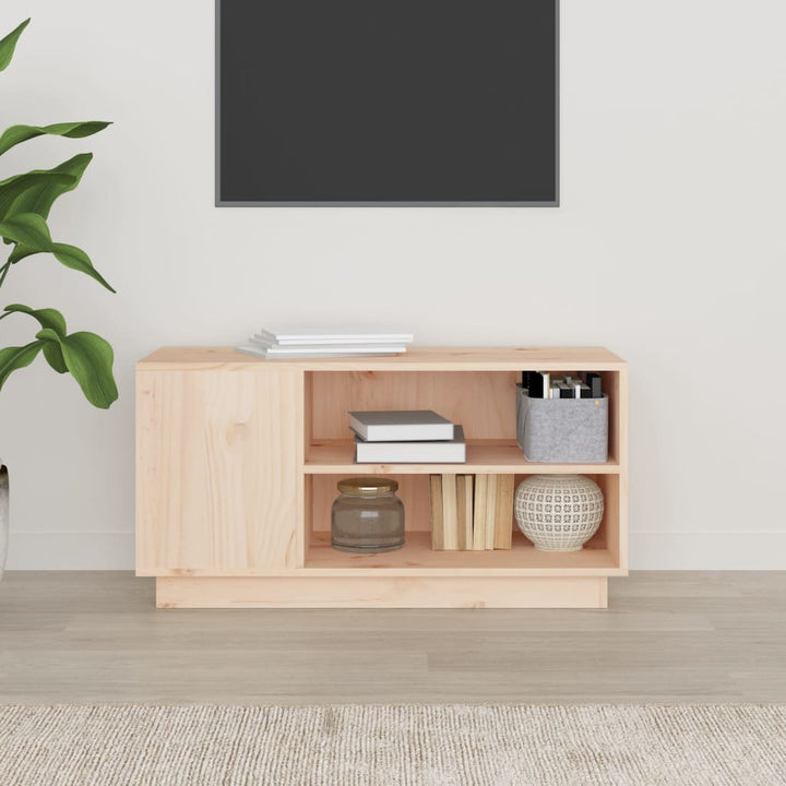 Comodă Tv, 80X35X40,5 Cm, Lemn Masiv De Pin