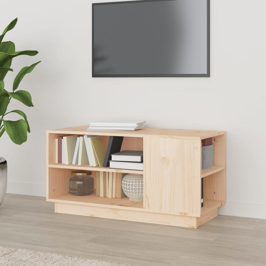 Comodă Tv, 80X35X40,5 Cm, Lemn Masiv De Pin