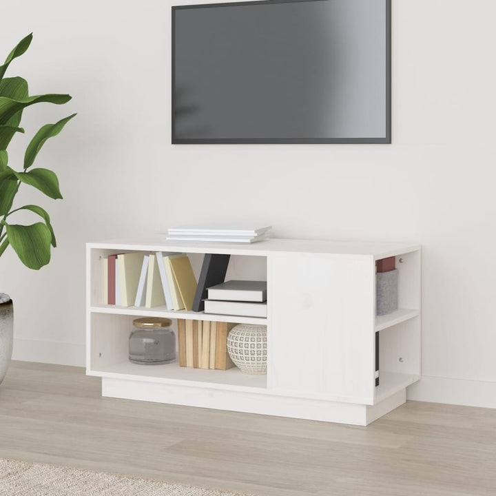 Comodă Tv, 80X35X40,5 Cm, Lemn Masiv De Pin