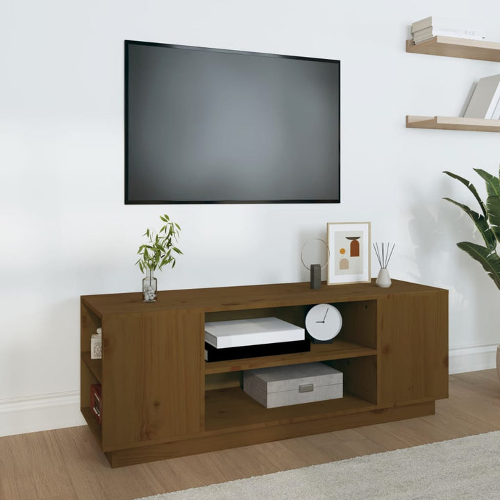 Comodă Tv, , 110X35X40,5 Cm, Lemn Masiv De Pin