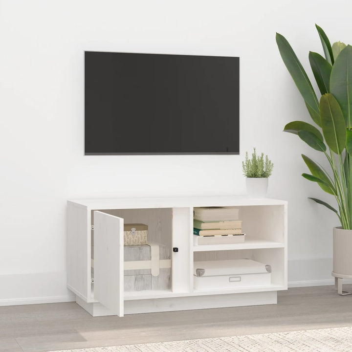 Comodă Tv, , 80X35X40,5 Cm, Lemn Masiv De Pin