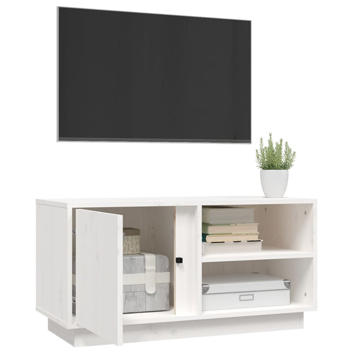 Comodă Tv, , 80X35X40,5 Cm, Lemn Masiv De Pin