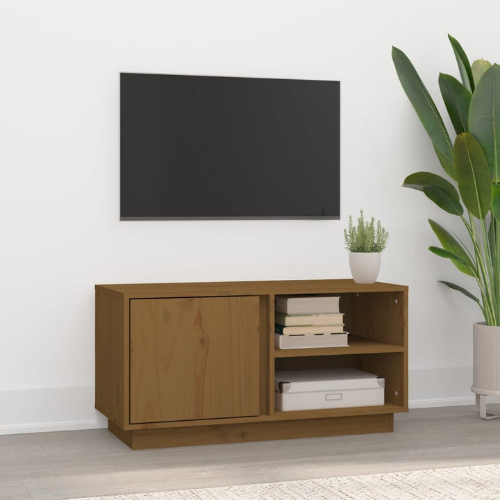 Comodă Tv, , 80X35X40,5 Cm, Lemn Masiv De Pin