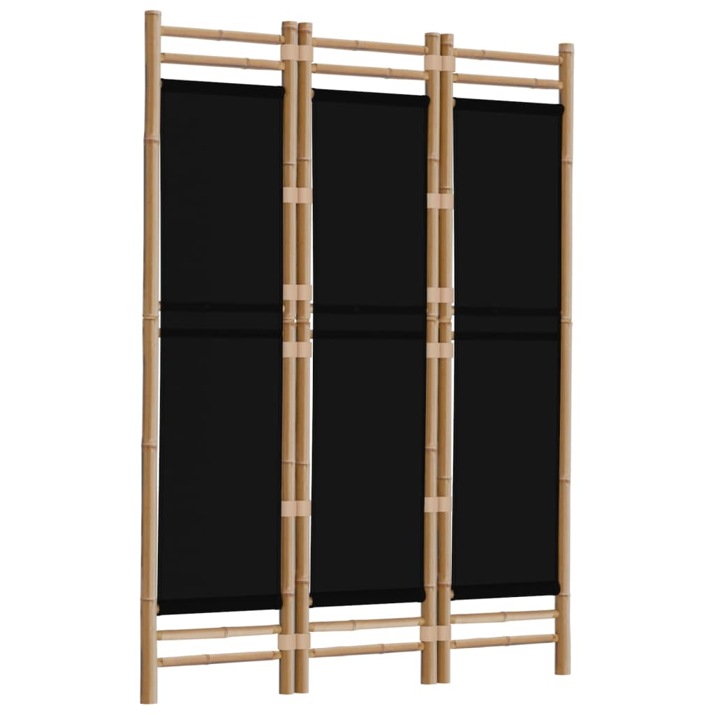 Separator De Cameră Pliabil Cu 3 Panouri 120 Cm Bambus Și Pânză