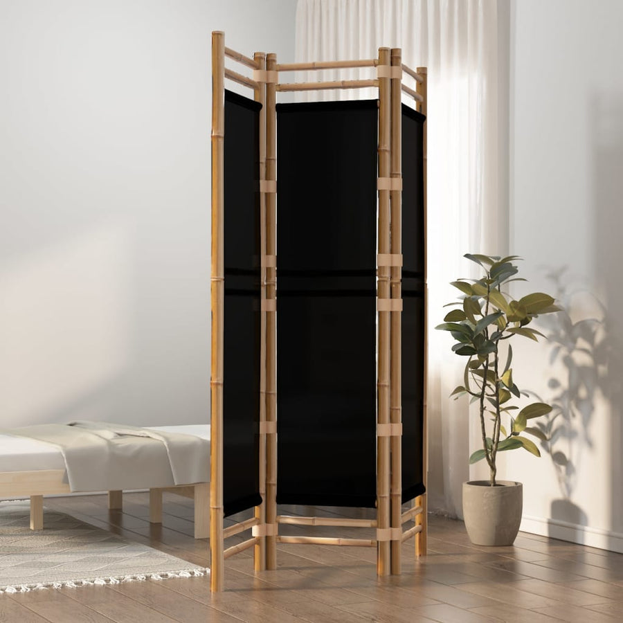 Separator De Cameră Pliabil Cu 3 Panouri 120 Cm Bambus Și Pânză