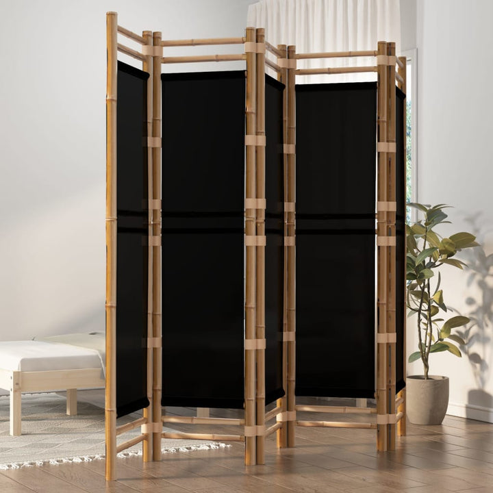 Separator De Cameră Pliabil Cu 3 Panouri 120 Cm Bambus Și Pânză