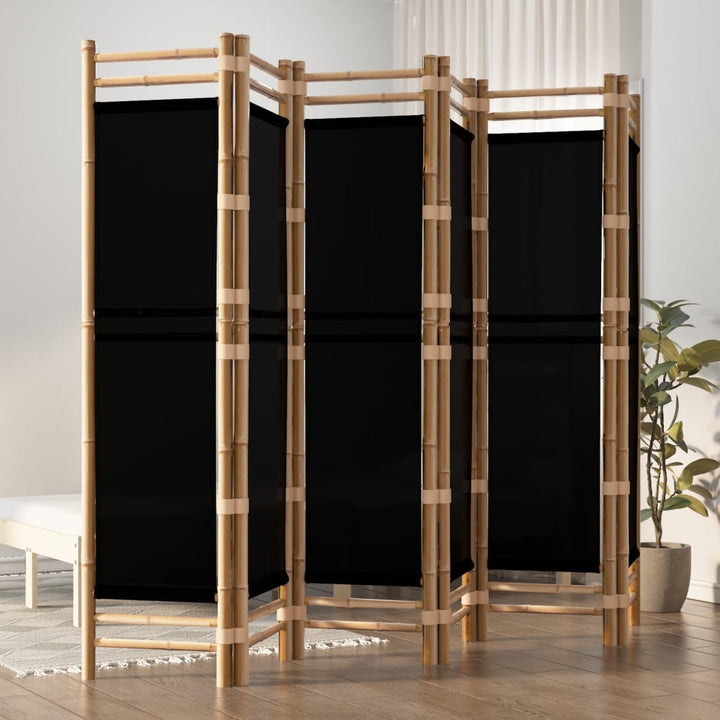 Separator De Cameră Pliabil Cu 3 Panouri 120 Cm Bambus Și Pânză