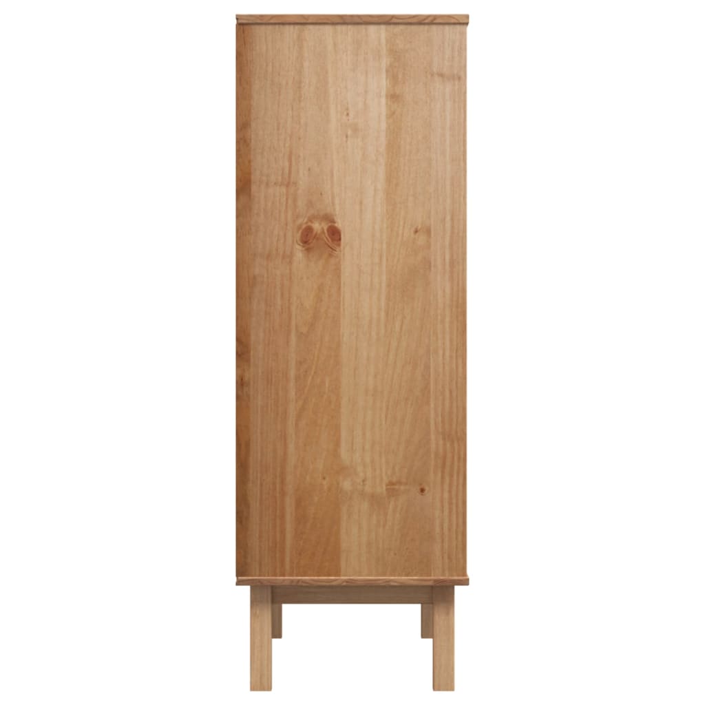 Dulap Înalt Otta, Maro Și Gri, 85X43X125 Cm, Lemn Masiv De Pin